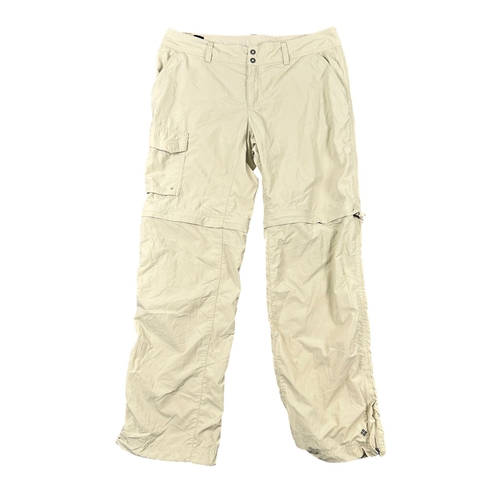 Columbia Silver Ridge Convertible Hiking Pants Women 10 Short Tan Omni-Shade